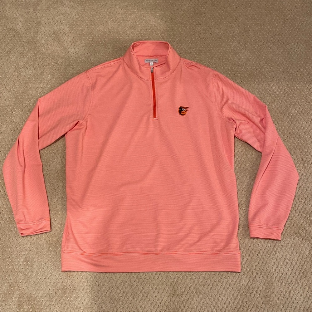 Peter Millar Baltimore Orioles Perth Sugar Stripe Performance Quarter-Zip sz XL